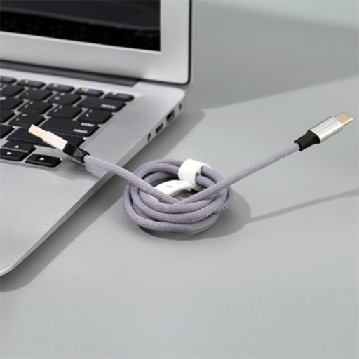 [XVDPCD00286] 1M Braided Jacket Sync Charging Cable for Type-C (Grayish Blue)