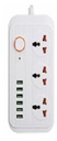 3 Socket + 6 USB Universal Power Extension Cord(A-06USB)