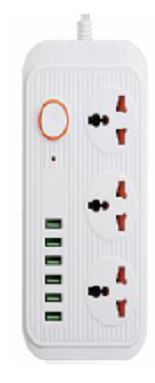 [3 Socket + 6 USB] 3 Socket + 6 USB Universal Power Extension Cord(A-06USB)